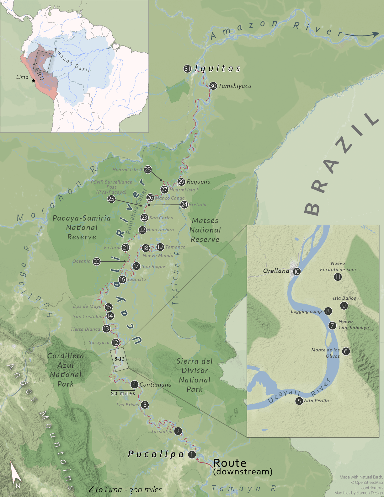 Map of the route